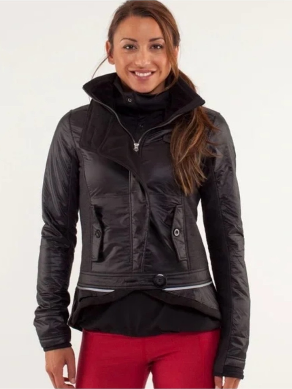 Women’s Lululemon Pedal Power Jacket black reflective, size US 6